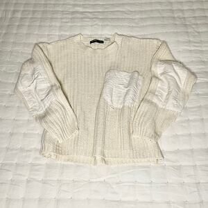 VTG Intro by Fenn Wright & Manson Cropped Knit Pullover Sweater | Cream Size S